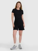 Spodenki damskie - 4F Spodenki dresowe damskie - czarne M - miniaturka - grafika 1