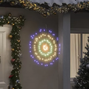 vidaXL Ozdoby świąteczne ze 140 lampkami LED, 8 szt., kolorowe, 17 cm - Oświetlenie świąteczne - miniaturka - grafika 1