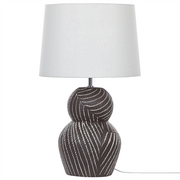 Lampy stojące - Lumarko Lampa Stołowa Ceramiczna Czarna Guapore - miniaturka - grafika 1