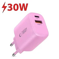 Ładowarki do telefonów - Ładowarka sieciowa TECH-PROTECT NCA30 PD 30W/QC3.0 Różowy - miniaturka - grafika 1