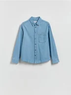 Koszule męskie - Reserved - Jeansowa koszula regular fit - niebieski - miniaturka - grafika 1