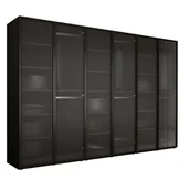 Szafy - Szafa : Czarny grafit / Szkło Ryflowane, 300 x 200 x 51 cm - miniaturka - grafika 1