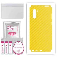 Szkła hartowane na telefon - Folia naklejka skórka strukturalna na TYŁ+BOKI do Samsung Galaxy Note 10 -  Carbon Żółty - apgo SKINS - miniaturka - grafika 1