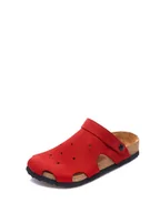 Klapki i japonki damskie - Comfortfusse Skórzane chodaki w kolorze czerwonym - miniaturka - grafika 1