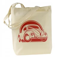 Torby i wózki na zakupy - TORBA bawełniana ecru 220g z nadrukiem GARBUS czerwony torebka na zakupy - miniaturka - grafika 1