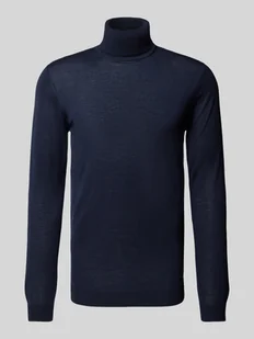 Sweter z dzianiny z golfem - Swetry męskie - miniaturka - grafika 1