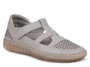 Półbuty damskie skórzane na rzepy szare ażurowe Loretta Vitale 777-37 - Półbuty damskie Półbuty damskie skórzane na rzepy szare ażurowe Loretta Vitale 777-37 - Półbuty damskie - miniaturka - grafika 1