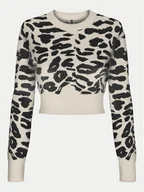 Swetry damskie - ONLY Sweter Lima 15339828 Beżowy Cropped Fit - miniaturka - grafika 1