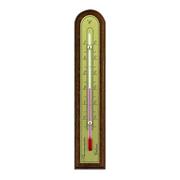 Termometry domowe - Terdens Termometr pokojowy drewniany złoty 0228 - miniaturka - grafika 1