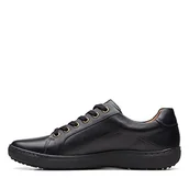 Sneakersy damskie - Clarks Damskie sneakersy Nalle Lace, czarny, 39.5 EU - miniaturka - grafika 1