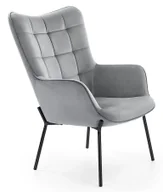 Fotele - Popielaty tapicerowany fotel wypoczynkowy R7-T97 - miniaturka - grafika 1