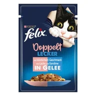 Mokra karma dla kotów - Felix Doppelt Lecker Łosoś i sardynka 52x85 g - miniaturka - grafika 1