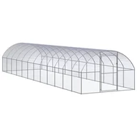 Akcesoria do hodowli zwierząt - shumee shumee Klatka zewnętrzna dla kurcząt 3x12x2 m stal galwanizowana - miniaturka - grafika 1