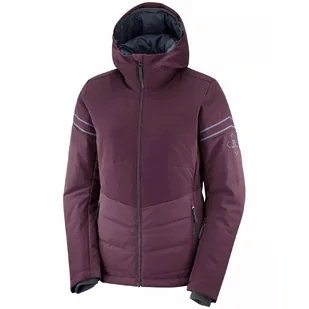 SALOMON Edge Jacket W Winetasting/Ebony S - Kurtki i kamizelki sportowe damskie - miniaturka - grafika 1