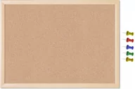 Tablice i flipcharty - Tablica Korkowa Drewniana Rama 40X60 Duża +Pinezki - miniaturka - grafika 1