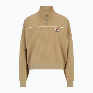 Bluza damska FILA Liebau Aop Half Zip Sweater cornstalk pepita aop - Bluzy damskie - miniaturka - grafika 1
