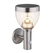 Lampy ogrodowe - Kinkiet do ogrodu Solar 33435 Globo LED 6W 3000K czujnik ruchu IP44 srebrny - miniaturka - grafika 1