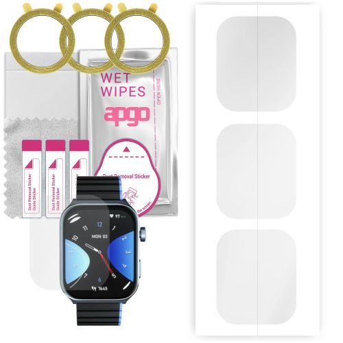 3x folia ochronna hydrożelowa do Kieslect Ks2 - apgo Smartwatch Hydrogel Protection Ochrona na ekran smartwatcha