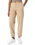 Spodnie damskie - Tommy Hilfiger Damskie spodnie chinosy Co Twill Tapered, BEŻOWY, 62 - miniaturka - grafika 1