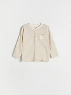 Bluzki dla niemowląt - Reserved - Koszulka longsleeve z kieszenią - złamana biel - miniaturka - grafika 1