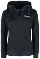 Bluzy damskie - Lonsdale Damska bluza z kapturem Zennor, black/gold, S - miniaturka - grafika 1