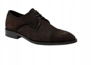 Półbuty męskie - BOSS PÓŁBUTY MĘSKIE BRĄZOWE SKÓRZANE NISKIE 41 ŻNE - miniaturka - grafika 1