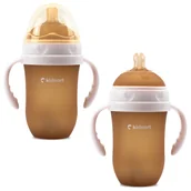 Butelki dla niemowląt - Butelka Silikonowa Antykolkowa Eple 250ml Różowa 6M+ BPA FREE - miniaturka - grafika 1