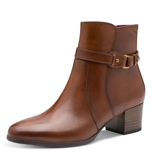 Tamaris Damskie botki na obcasie 1-25373-45, koniak, 37 EU, koniak, 37 EU