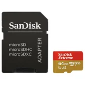 Karty pamięci - SanDisk MicroSDXC 64 GB Extreme 100MB/s A1 C10 V30 UHS-I U3 (173421) - miniaturka - grafika 1