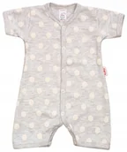 Pajacyki dla niemowląt - PAJAC KRÓTKI rękaw rampers GROCHY POPIEL MELANŻ 56 KLEKLE - miniaturka - grafika 1