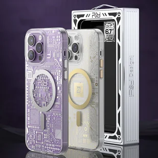 Kingxbar PQY Geek Series magnetyczne etui iPhone 14 MagSafe srebrne - Etui i futerały do telefonów - miniaturka - grafika 13
