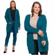 Swetry damskie - Kardigan Damski Długi Ciepły Sweter Narzutka z Kieszeniami MORAJ XXL/3XL - miniaturka - grafika 1
