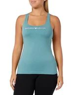 Koszulki i topy damskie - Emporio Armani Damska koszulka z logotypem Tank Iconic, Arctic, XL - miniaturka - grafika 1