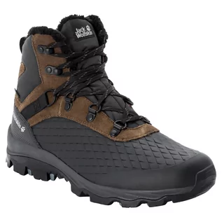 Buty trekkingowe męskie - Jack Wolfskin Buty zimowe męskie SNOWCRAWLER TEXAPORE MID M Brown / Phantom - grafika 1