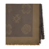 Apaszki i szaliki męskie - Damski szal z bambusem w monogram brązowy - miniaturka - grafika 1