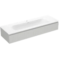 Szafki łazienkowe - Mexen Rivel szafka łazienkowa 140 cm z umywalką Vela, 1 szuflada, ryflowana , szara mat/biała mat - 91A20-14023-1-BF62-W23M01 - miniaturka - grafika 1