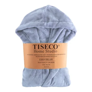 Niebieski szlafrok dziecięcy z mikropluszu w rozmiarze 134-140 Delux – Tiseco Home Studio - Szlafroki dla dzieci - miniaturka - grafika 1