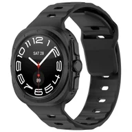 Akcesoria do smartwatchy - Silikonowy pasek Bizon Strap Watch Silicone do Galaxy Watch Ultra 47 mm, czarny - miniaturka - grafika 1