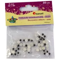 Titanum Elementy dekoracyjne oczka samoprzylepne 5mm 50szt TITANUM - Dekoratorstwo - miniaturka - grafika 4