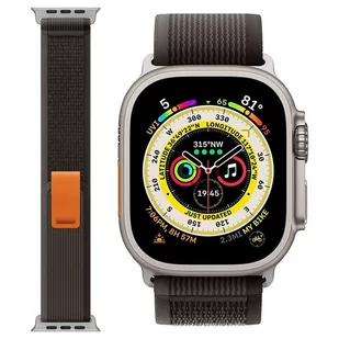 Pasek nylonowy Alogy Sport na rzep do Apple Watch 4/5/6/7/8/SE (38/40/41mm) Czarno-pomarańczowy - Akcesoria do smartwatchy - miniaturka - grafika 2