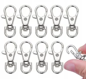 Pasmanteria - Małe karabińczyki metalowe 9 mm Srebrne 10 sztuk - miniaturka - grafika 1