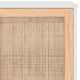 Kredens, biały, 105x30x60 cm, lita sosna i naturalny rattan Lumarko! - Kredensy - miniaturka - grafika 8