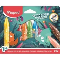 Przybory szkolne - Kredki Jumbo Jungle Fever świecowe 12szt MAPED - miniaturka - grafika 1