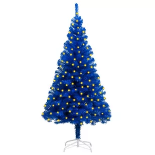 vidaXL Sztuczna choinka ze stojakiem i LED, niebieska, 180 cm, PVC vidaXL - Choinki - miniaturka - grafika 1