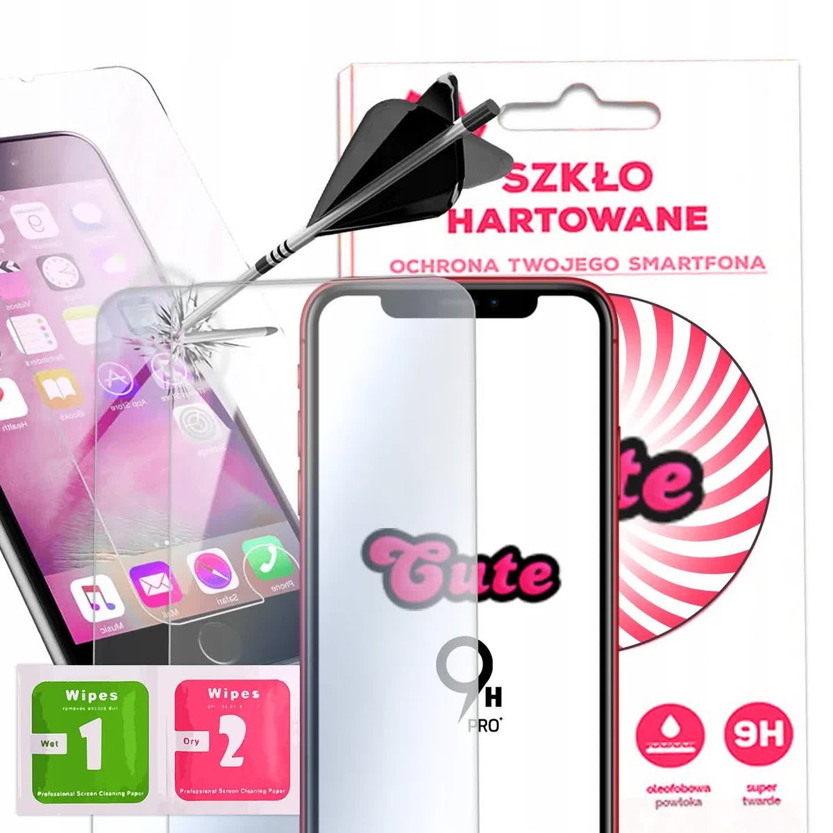 Zestaw 2 SZKIEŁ HARTOWANYCH 9H DO iPHONE X/XS