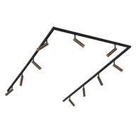 Lampy sufitowe - QAZQA Nowoczesny system oświetlenia szynowego z 10 reflektorami w kolorze ciemnego brązu, jednofazowy - Slimline Uzzy - miniaturka - grafika 1