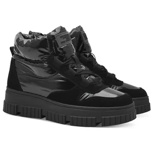 Botki damskie z futerkiem s.Oliver 5-26250-41 0A1 BLACK 36 - Botki damskie - miniaturka - grafika 1