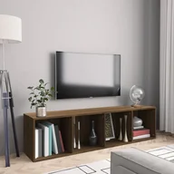 Półki do salonu - Lumarko Regał na książki pod TV, brązowy dąb, 143x30x36 cm - miniaturka - grafika 1