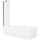 Wanny - Mexen Vega wanna prostokątna 170 x 70 cm z obudową i parawanem 1-skrzydłowym 50 cm, transparent, czarny 5905315205476 - miniaturka - grafika 1