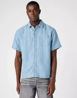 Koszule męskie - Wrangler Ss 1 Pkt Shirt Męska Koszula Jeansowa Light Hemp W5E3Bnh97-L - miniaturka - grafika 1
